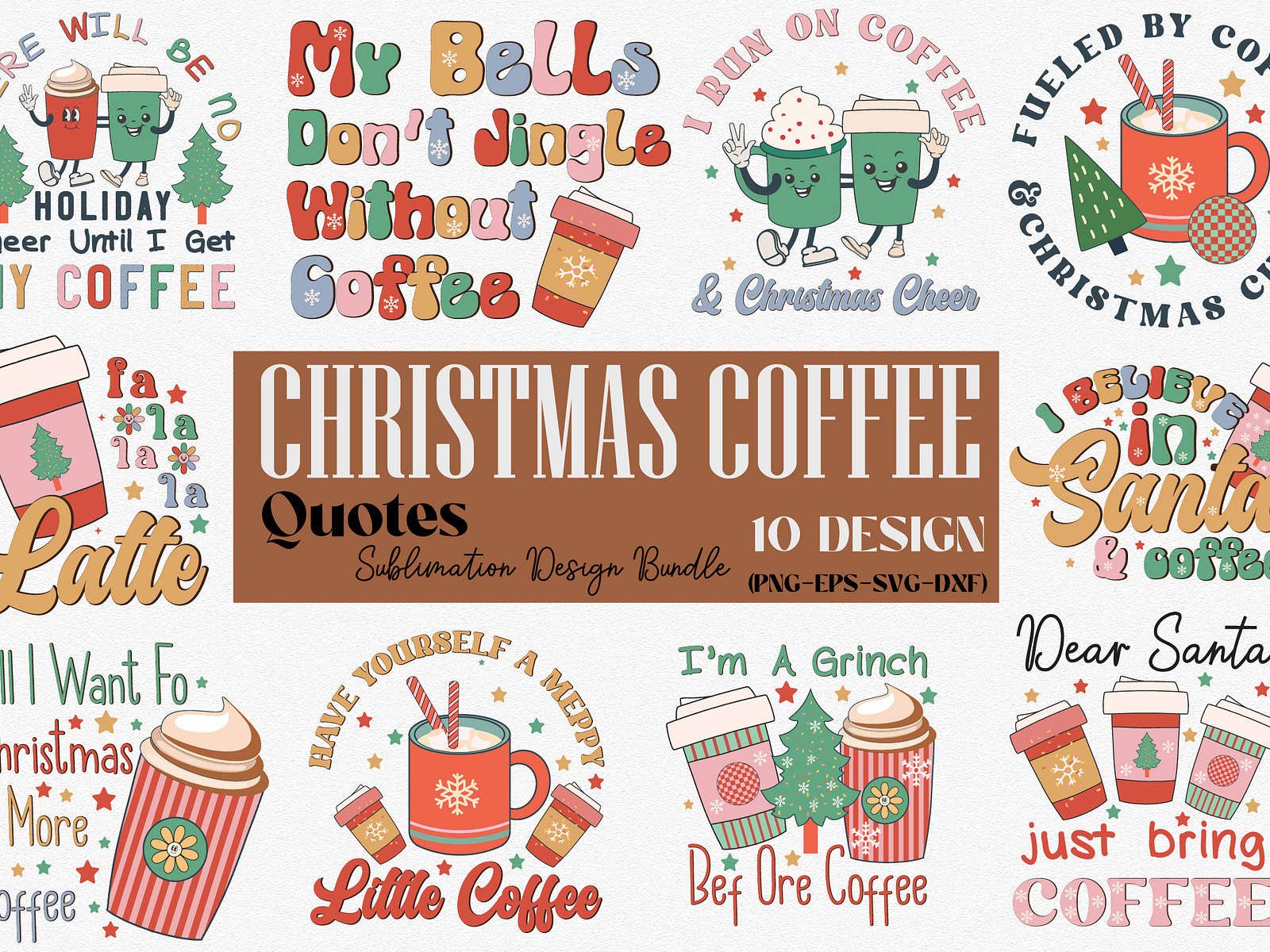 Christmas Coffee Quotes Bundle by Dream shop on Dribbble