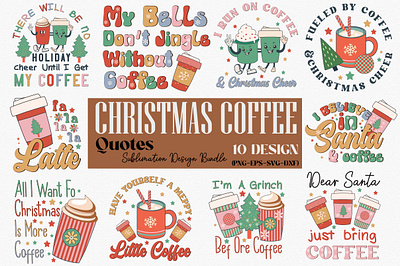 Christmas Coffee Quotes Bundle typography