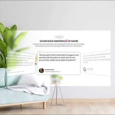 Apple Vision Pro Spatial Reactions Website Design Exploration animation apple vision pro motion graphics product design spatial ui virtual virtual reality web web design website design widget