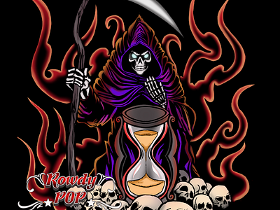 Grim Reaper clip studio pro deaths embrace grim reaper ominous sands of time scythe t shirt design time guardian