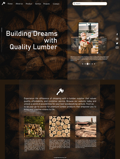 Lumber Axe - Lumber Store Landing Page axe fandreynafi graphic design home page landing page lumber timber website website deisgn
