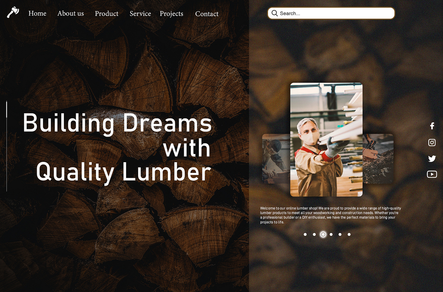 Lumber Axe Lumber Store Landing Page by Black Beard Song on Dribbble