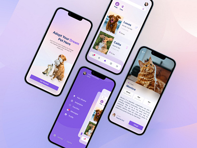 Adopt Mobile App Design | modern, clean feel app design mobile ui ux web