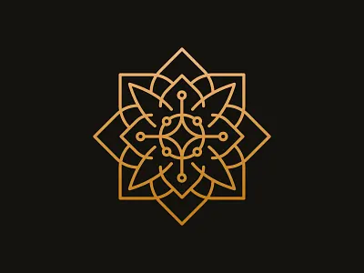 Mandala Flower Logo abstract logo beauty logo blossom branding design fashion logo feminine logo floral flower flower logo icon identity illustration lines logo lotus lotus logo mandala mark spa