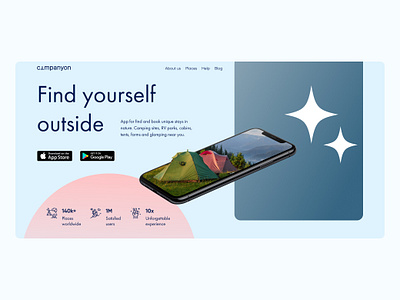 travel app landing hero screen app design graphic design hero screen mobile travel ui web deisgn web design