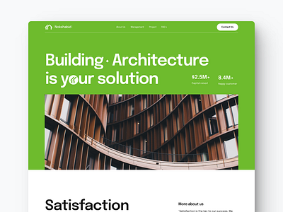 Nokshbid Architecture Landing page architecture design figma figmadesign intorior design landing page design landingpage ui ux website