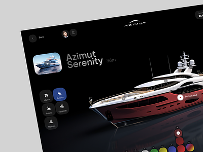 Azimutyachts - Seamless Yacht Customizer app boating customization design luxury marine navigation product design sail uxdesign vessel watercraft web yacht