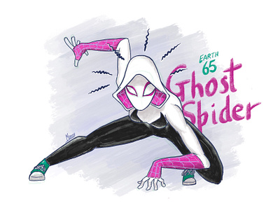 Ghost Spider comics converse digital art fanart fight ghostspider graphic design gwen gwenstacy marvel marvelcomics milesmorales procreate spider spiderman spiderverse