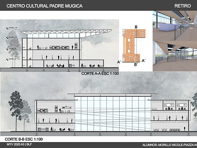 Centro cultural Padre Mugica -Retiro. arquitectura autocad retiro