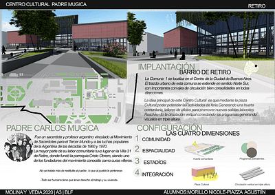 Centro Cultural Padre Mugica +Corte Constructivo arquitectura illustration