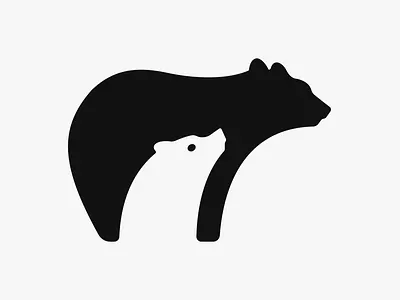 I miss you 2d bear cub design flat illustration mama bear mother bear vector