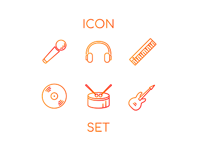 Icon set Music design gradient icons graphic design icon set icons illustration illustrator music social media ui vector