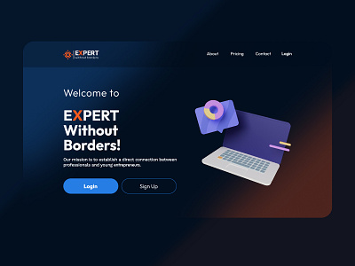 Landing page Design 3dicon figma gradient layout minimal ui ux