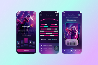 Movie Ticket Booking App Design app app design design illustration logo ui ui design ux ux design uxui