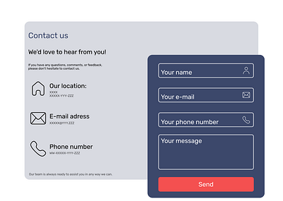 Contact us Page Daily UI branding design graphic design illustration layout ui ux