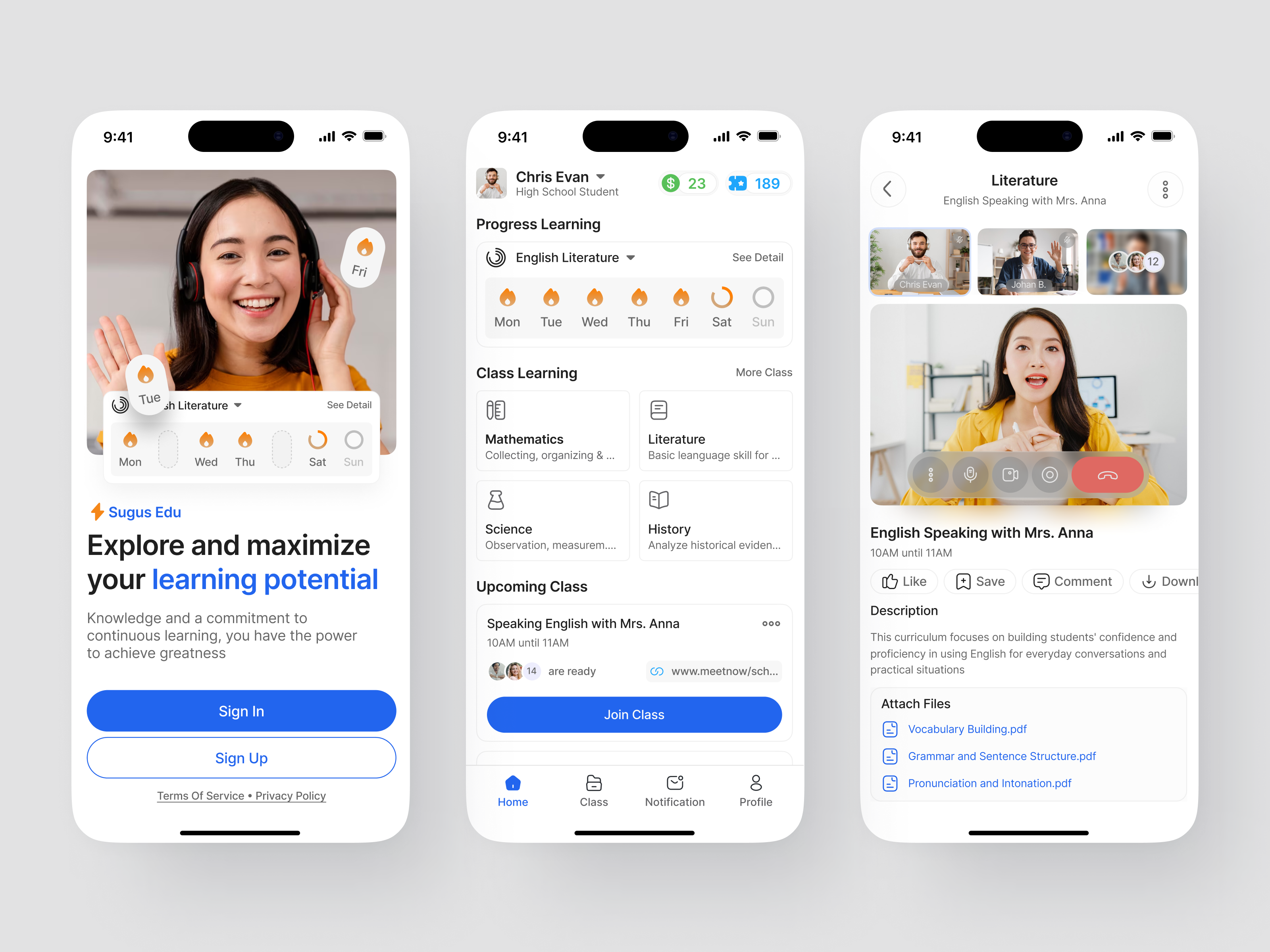 Sugus Edu - Online Learning Apps class learning course education apps educational platform homepage learning meeting online mobile mobile apps mobile ui online class online courses online education online learning online tracker product design school apps splash screen studying video conference