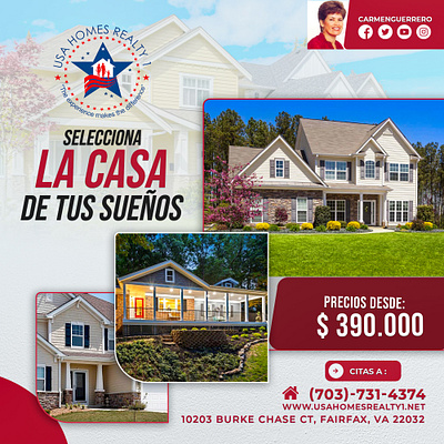 USA Homes Reality branding graphic design logo