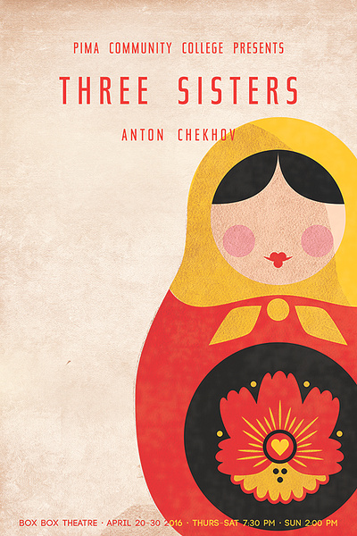 Three Sisters adobe illustrator graphic design graphic illustration illustration poster poster design russian russian doll