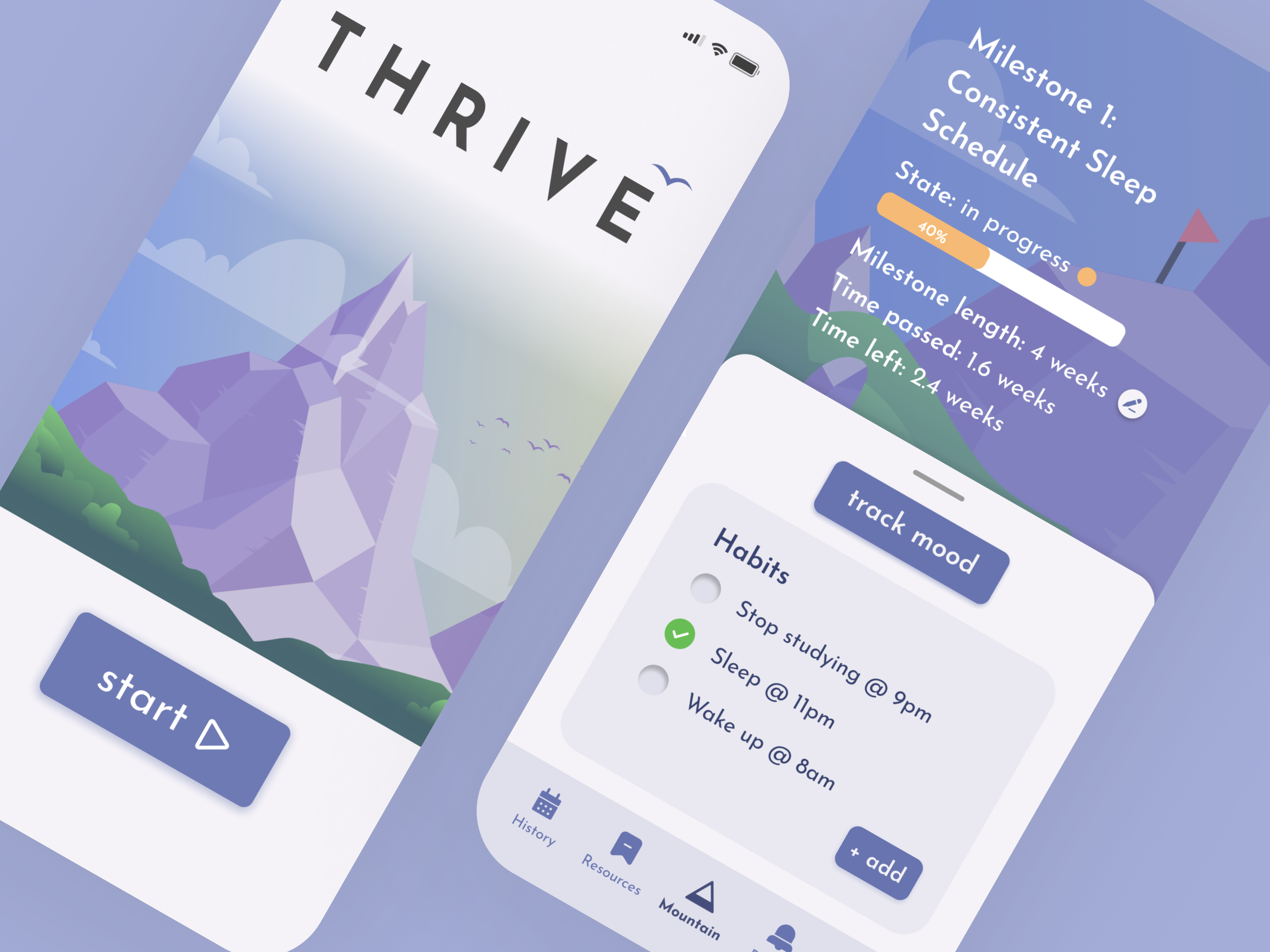 UX/UI Mobile App for mental health app branding data visualization design lists logo mentalhealth mobile productivity questionnaire survey todo ui