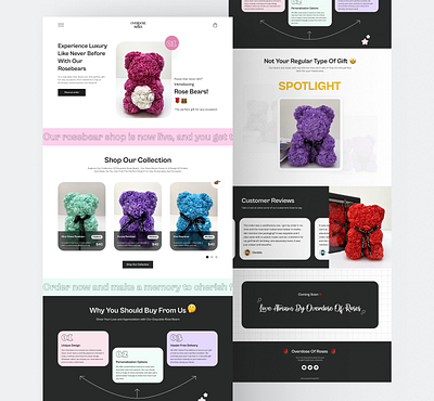 Overdose of roses- Rosebear e-commerce shop bearshop design ecommerce ecommerceshop landing page roseshop teddybearshop ui ui design ui ux web page website