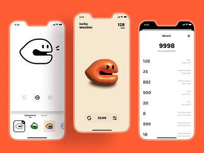 Lucky Wooden App lucky meditation mindfulness muse ui wood wooden