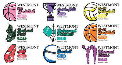 Westmont Summer Camp - Logo Sheet branding design graphic design illustration logo typography vector