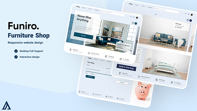 Funiro Furniture Shop Web Design 3d android animation app application art branding design figma furniture shop graphic design illustration logo motion graphics ui web web design website website design