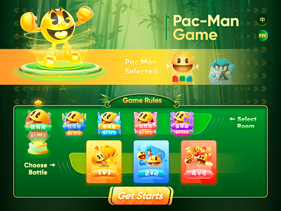 Pac Man Game Mode design illustration ui