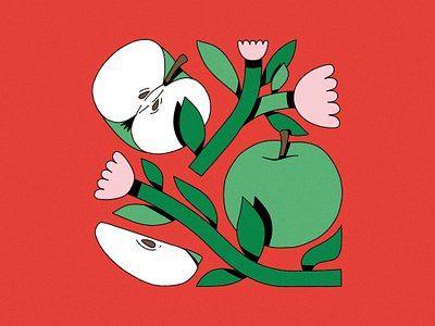 🍏 apple apple illustration colorful colourful editorial illustration graphic design illustration visual design