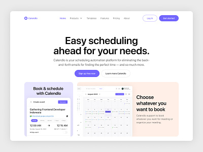 Calendlo - Calendar / Booking System Hero appointment booking booking app booking system calendar calendar booking calendly calendly alternative component date date picker event hero section meet meeting saas schedule timetable websites widget