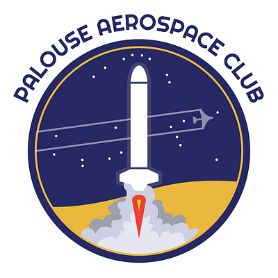 PAC aerospace design illustration logo palouse patch rocket space