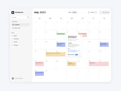 Event Schedule Desktop app design desktop desktop app mobile mobile app ui ux website website app