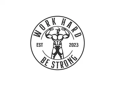 Fitness center logo emblem branding design graphic design gym illustration logo people strong vintage