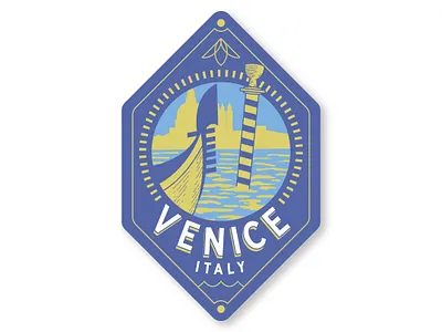 Ah, Venice... gondola indiana jones italy luggage label travel sticker venice