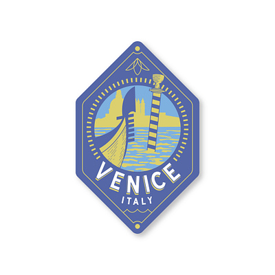 Ah, Venice... gondola indiana jones italy luggage label travel sticker venice