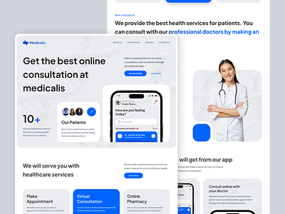 Medicalis - Healthcare Landing Page appointment consultation doctor doctor landing page doctor website healthcare healthcare landing page healthcare website hospital hospital landing page hospital website landing page medical medical landing page medical website ui ux website