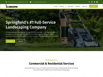 DJ Landscaping - Landscaping Service Home Page branding design graphic design ui web web design website website design