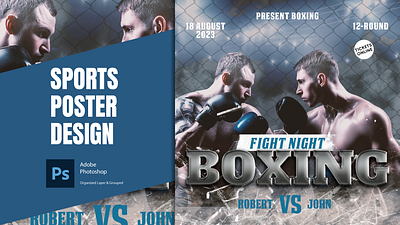 Sports Flyer for Boxing ads banner boxing flyer graphic design photosop poster social media