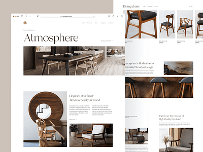 Atmosphere atmospherefurniture design furniture furnitureinspo landingpage minimalism minimalisticdesign onlinestore ui web design woodenfurniture