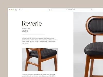 Furniture catalog craft design ecommerce furniture furniturecatalog landing landingpage minimalistic onlinecatalog product productpage ui ux web design woodencraft
