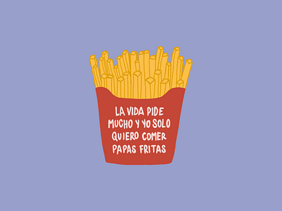 . Yo solo quiero comer Papas Fritas art art drawing comida comida chatarra comida rapida dibujo digital digital art drawing food french fries fries illustration life papas fritas photoshop vida