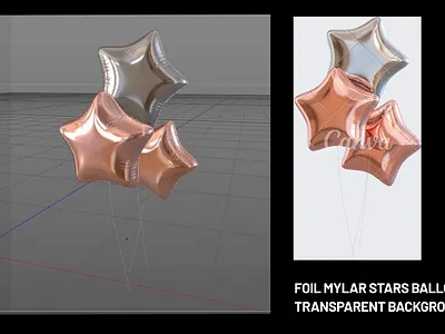 Foil Mylar Stars ballons 3d balloon c4d canva canva creator canva pro canva template canvacreator cinema 4d formula creativa formulacreativa graphic design modeling render render time rendering rose gold rosegold star