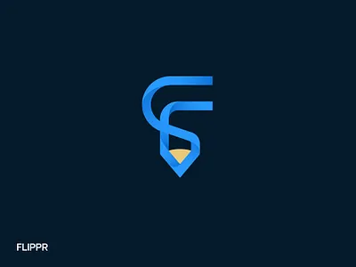 Flippr | Pencil Logo | F Logo best brand identity branding color corporate logo design f logo illustration logo logotype minimal modern pencil top typography ui viral wordmark