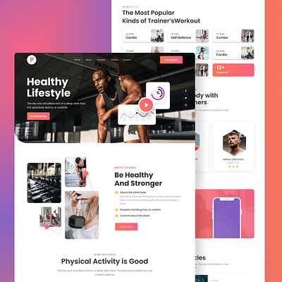 Workout Website Design conceptual design graphic design ui website