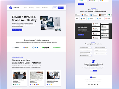 AcademiX - Online Course Marketplace app app design application course course marketplace design landing page minimalist online course programming course ui uiux ux web website