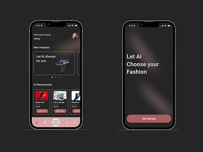 AI E-commerce ai app design artificial intelligence branding business dark theme design e commerce fashion figma graphic design illustration landing page logo mobile device ui web apps web design