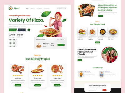 Pizza - website design burger burger app cooking delivery eat eating food and drink food delivery app food delivery landing page food delivery service food order food shop foodie landing page online food delivery pizza restaurant uiux website design