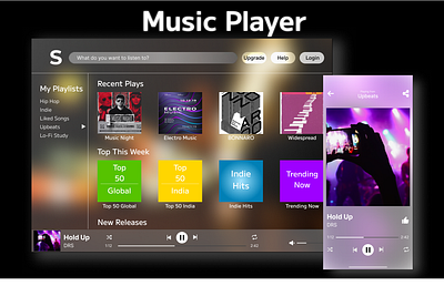 Music Player app design logo typography ui ui design ux