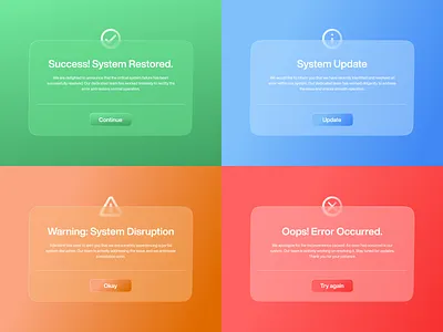 Flash Messages: Success - Notice - Warning - Error alert danger error error message fail flash flash message flash screen glassmorphism info message modal notice notification popup success system toast toast message warning