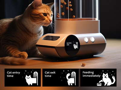 Interface for Cat Feeders interface pixel art pixel cat product design ui